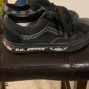 Black Vans Shoes SE P.K. Ripperwith Checkered Detail